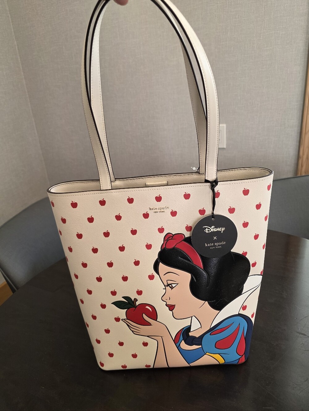 kate spade X Disney Cream & Red Snow White Waverly Tote NWT